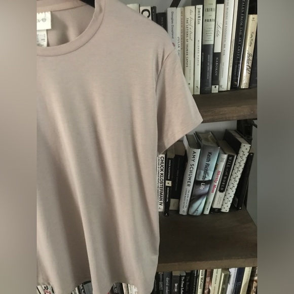 NWOT H&M Move Neutral Taupe Soft Viscose Crew Neck Tee S - Picture 6 of 12